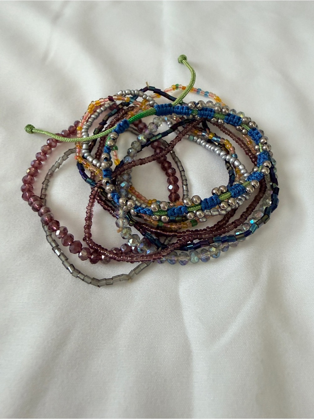 Colorful Mixed Bead Stackable Bracelet Set - Multi-Color